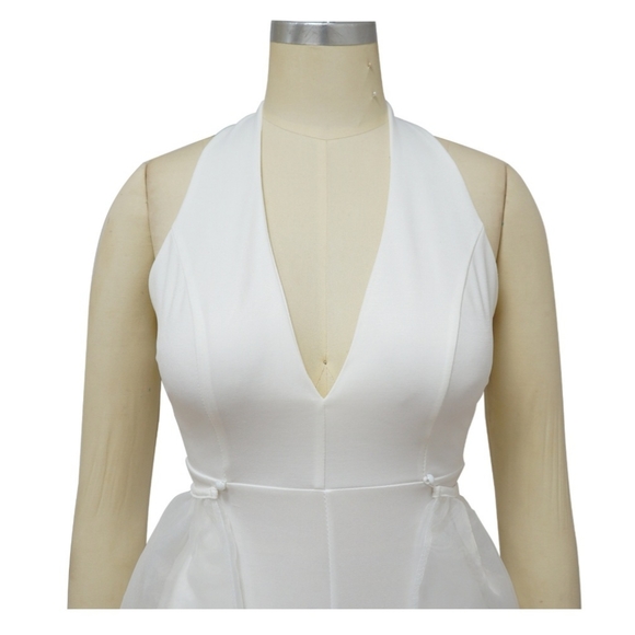 Fashion White Jumpsuit new size S, XL Available Strech Material. With Mesh skirt - Picture 12 of 13